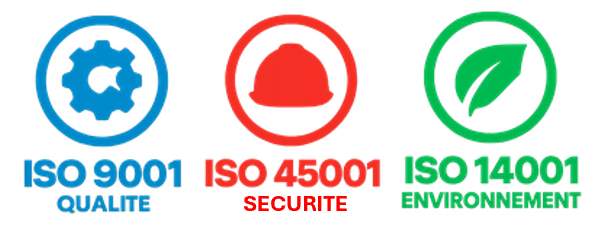 Certifications ISO 9001, ISO 45001, ISO 14001
